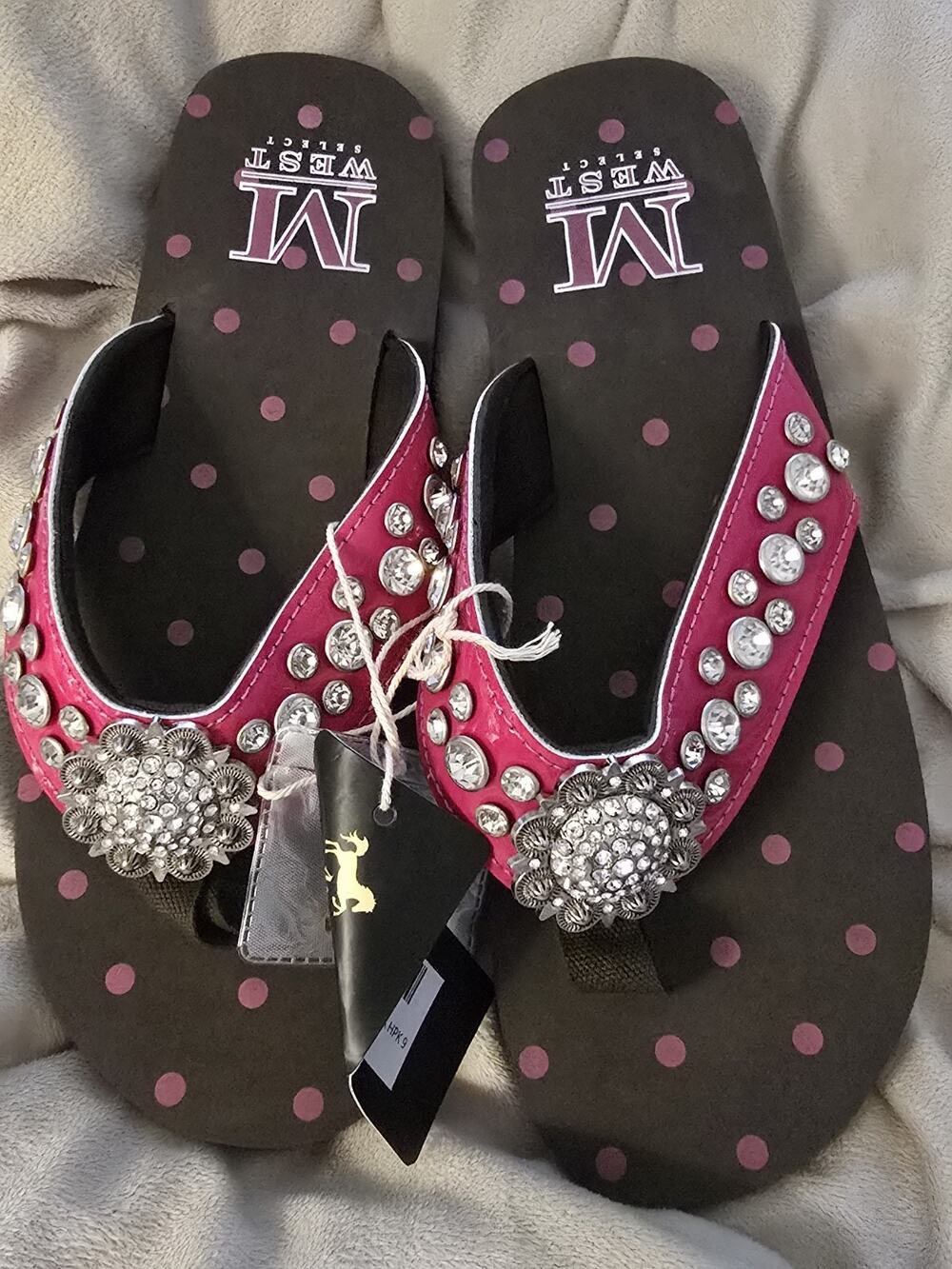 Women's, Montana West, Red, Flip Flop, Sandals, Shoes, Size, 9